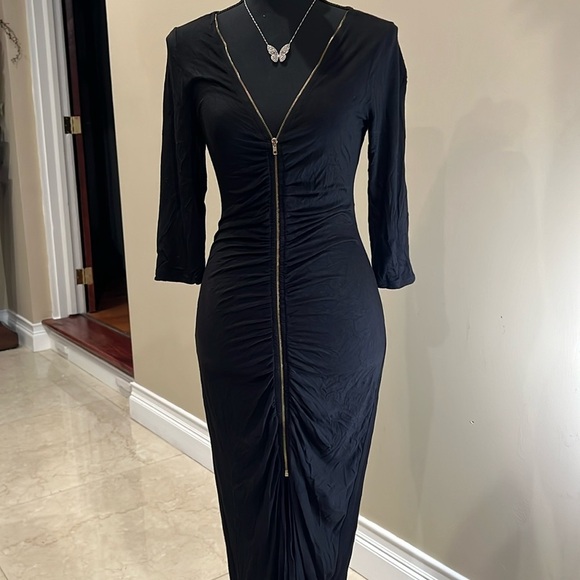 Love Republic Front Zipper Ruched Midi Dress - Picture 2 of 8